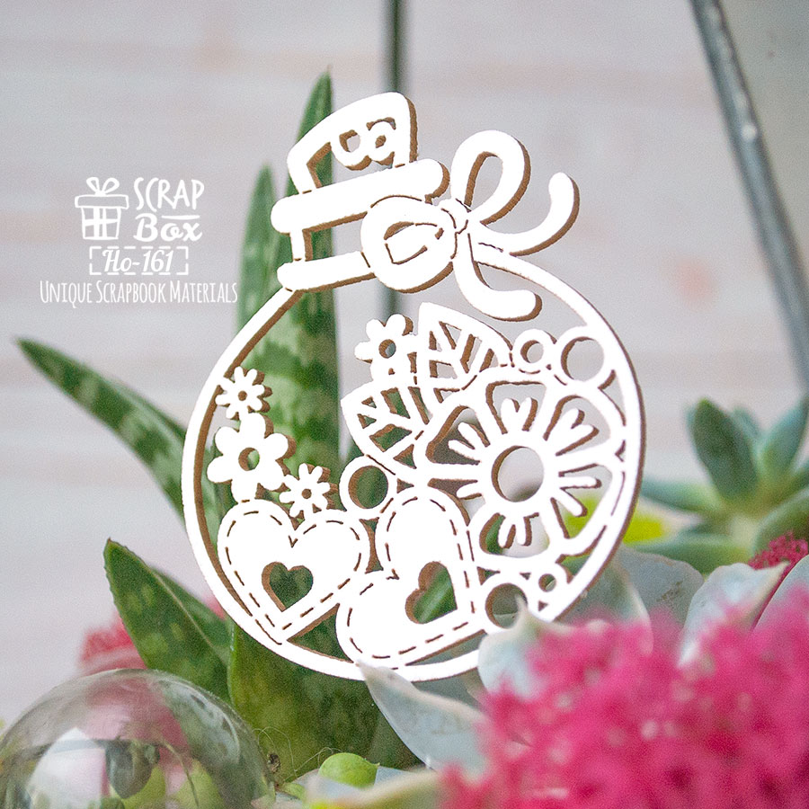 Чіпборд колбочка з квітами Ho-161, Scrapbox