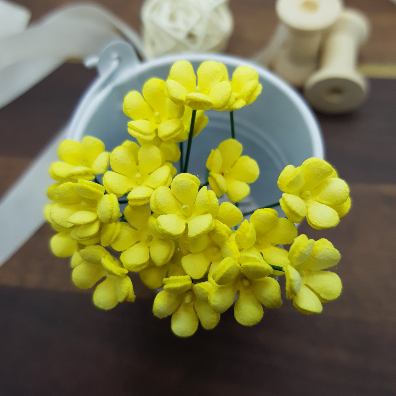 Набір незабудок, 5 шт, 1 см, жовтий, Квіткова Фея