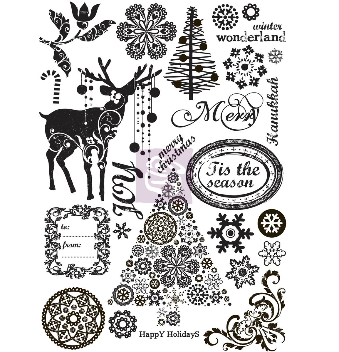 Набор резиновых штампов Imagenne Stamp Set - North Country 25 шт., Prima