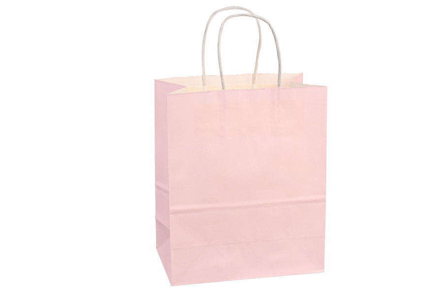 Подарочный пакет однотонный, нежно-розовый,1 шт, 21х11 см, высота 27 см