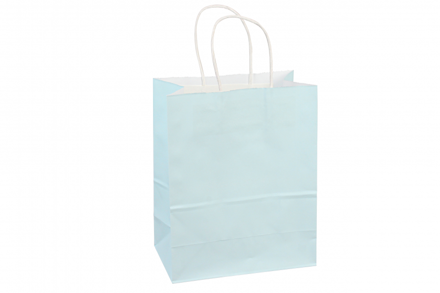 Подарочный пакет однотонный, нежно-голубой,1 шт, 21х11 см, высота 27 см