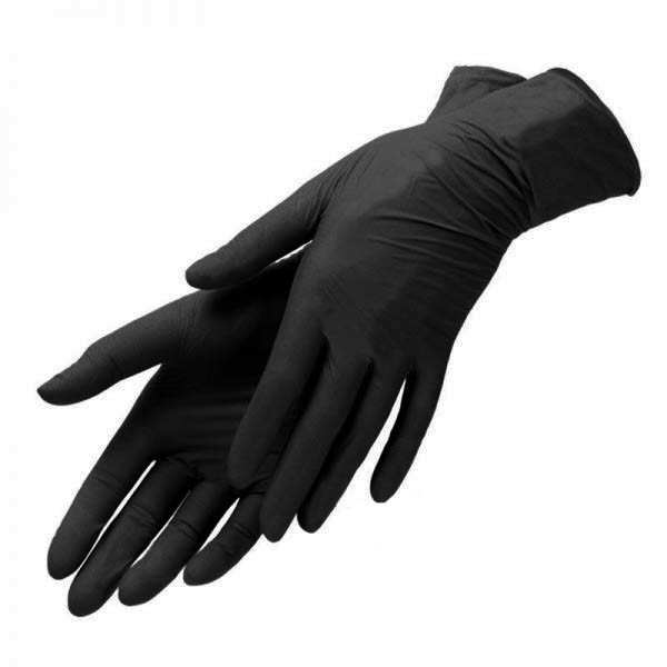 Перчатки нитриловые черные, 1 пара