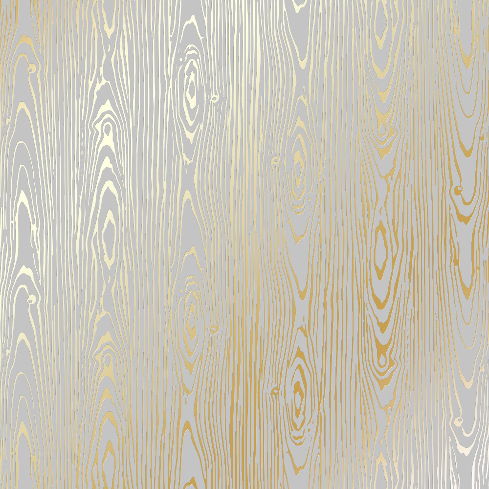 Лист одн. бумаги с фольг. Golden Wood Texture Gray