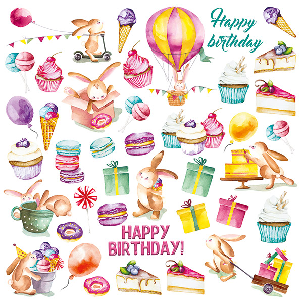 Лист з картинками для вирізання Sweet Birthday, Фабрика Декору