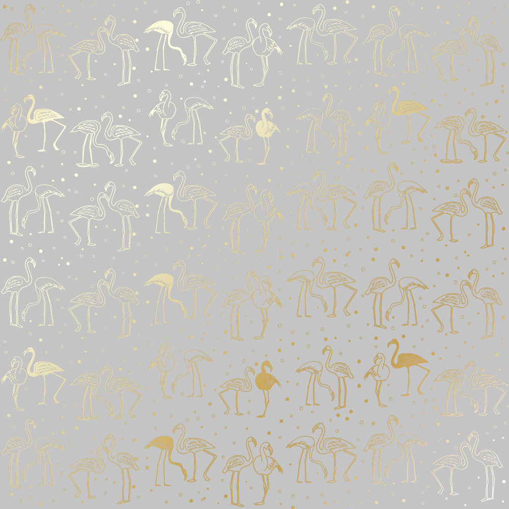 Аркуш паперу з фольгуванням Golden Flamingo Gray, Фабрика Декору