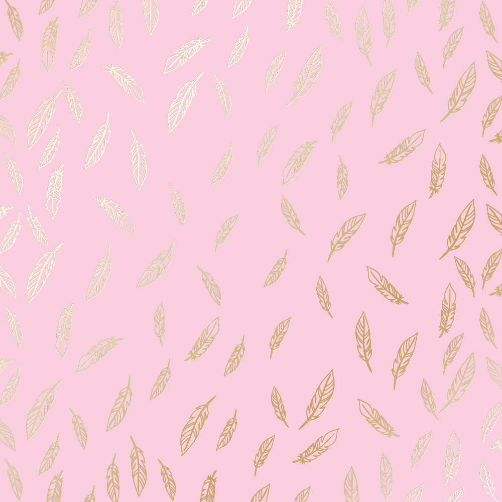 Аркуш паперу з фольгуванням Golden Feather Pink, Фабрика Декору