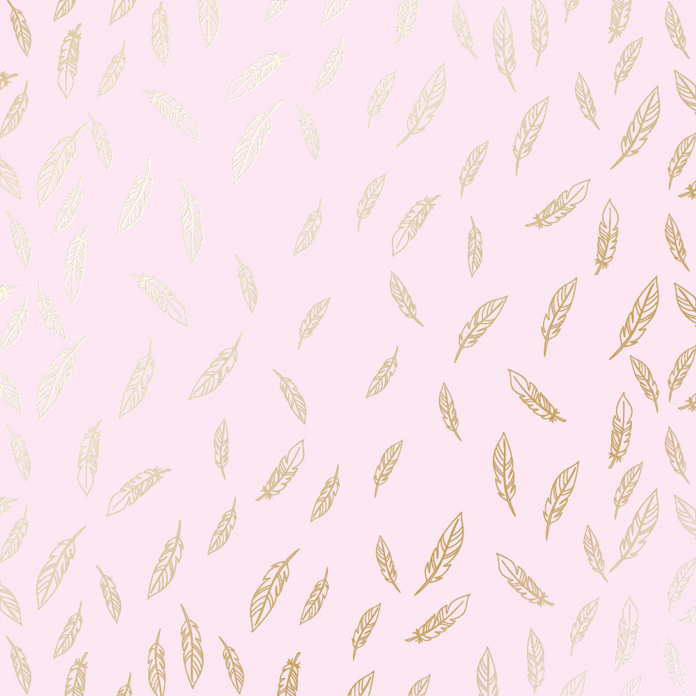 Аркуш паперу з фольгуванням Golden Feather Light pink, Фабрика Декору