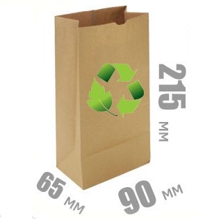 Крафт-пакет бумажный, без ручек, 215х90х65, плотность 70 г/м2