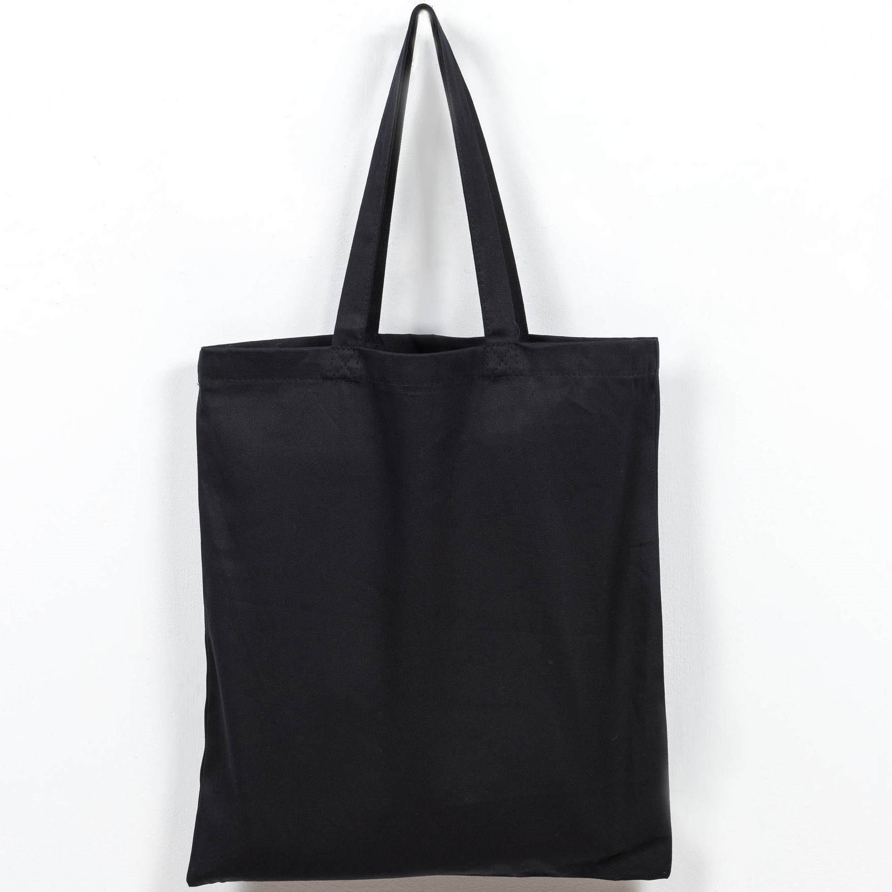 Еко-сумка саржа 100% х / б чорний, 38х10х42 см, ручка 48 см