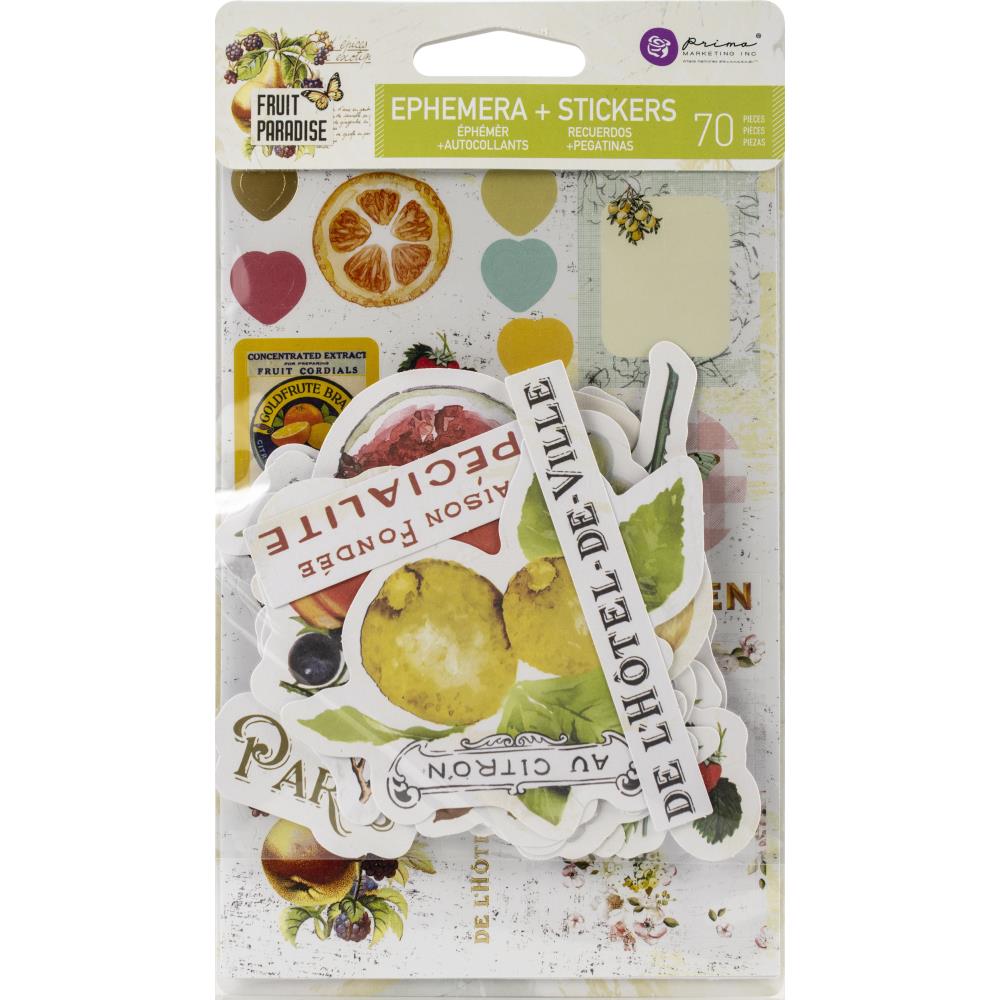 Набор высечек эфемеры Fruit Paradise, кардсток с фольг., 44 шт., Prima
