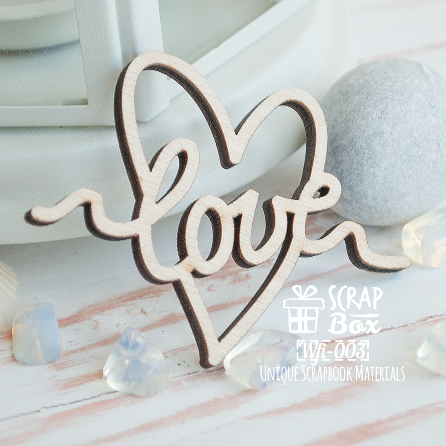 Напис Love в сердечку Wfi-003, Scrapbox