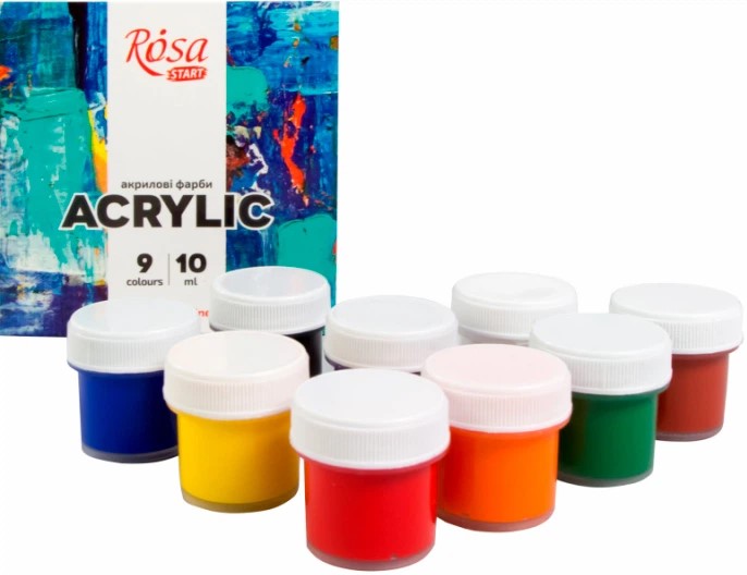 Набор акриловых красок COLOR 9x10мл, ROSA START