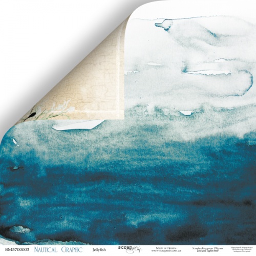 Аркуш двостороннього паперу 30x30 Медуза Nautical Graphic Scrapmir
