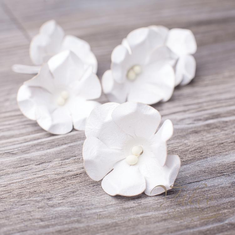Декоративные бумажные Полевые цветы 35мм 5шт цвет белый 2901 Valeo