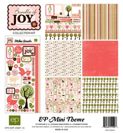 Набір паперу Bundle of Joy Kit Mini Theme 6 листів + ​​лист наклейок від Echo Park