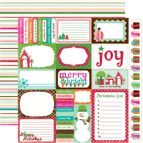 Двусторонний лист бумаги Journaling Cards от Echo Park