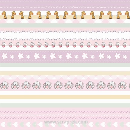 Набор бумаги Baby Shower (8 листов + 1 лист 15х30 см) 30х30 см, Курдибановская