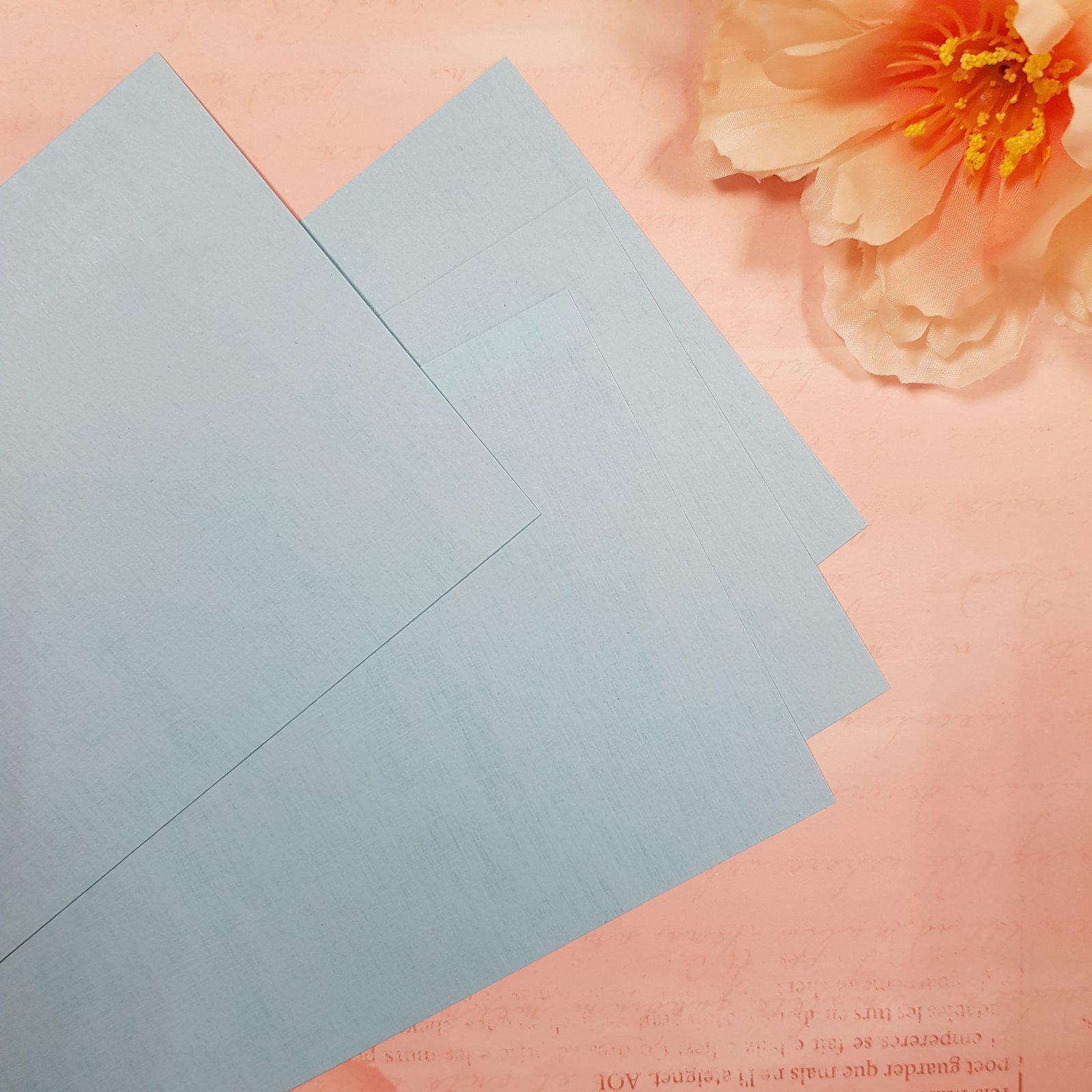 Заготовка для открытки, вертикальная, голубой, текстура лен, 290 г/м2, 10х15 см
