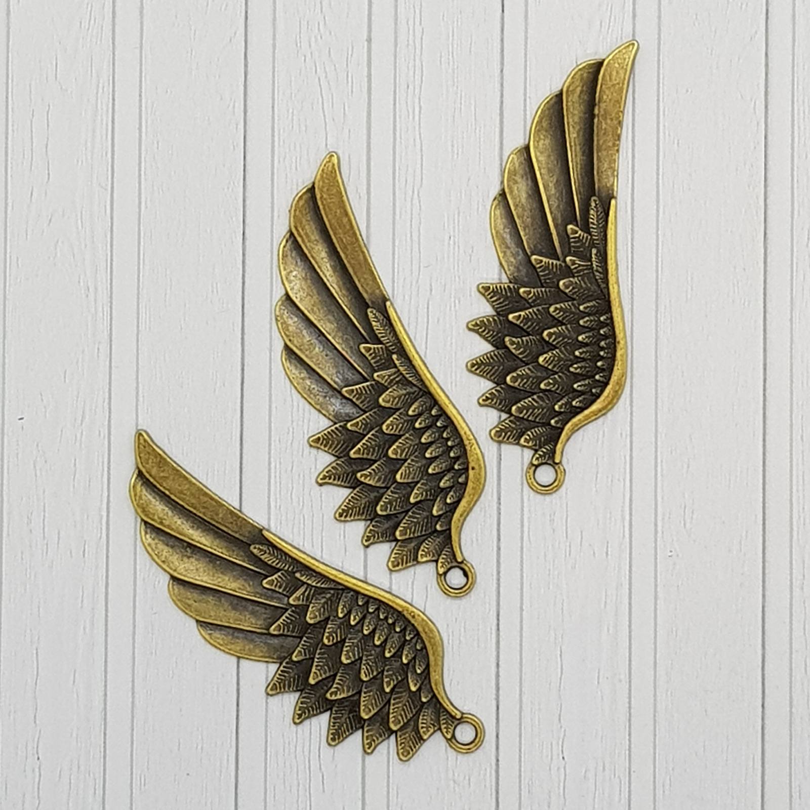 Металлическая подвеска Крылышко большое, 5.5 см, 1 шт.