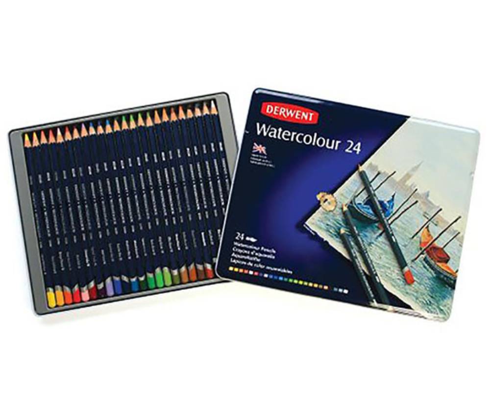 Набір акварельних олівців Watercolour, 24 шт, металева коробка, Derwent