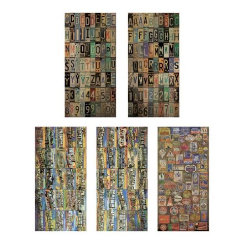 Набор наклеек Salvage Stickers - Destinations 15х30 см, Tim Holtz