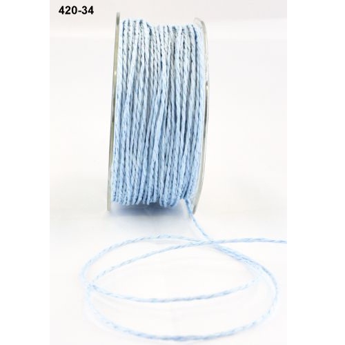 Паперовий шнур "Paper Cord" блакитний 2 мм 90 см від May Arts