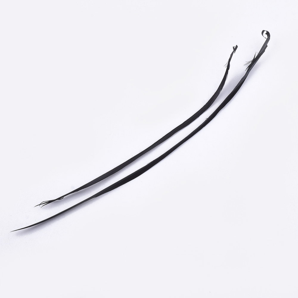 Набір гусячих пір'їн, чорний, довжина 15-25 см, товщина 3-4 мм, 5 шт