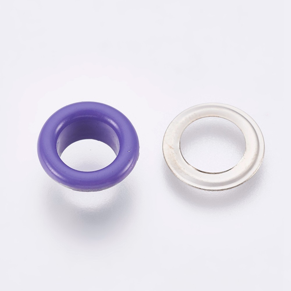 Набір люверсів фіолетовий, 9.5x4.5 мм, внутрішній діаметр 5 мм, 10 шт.