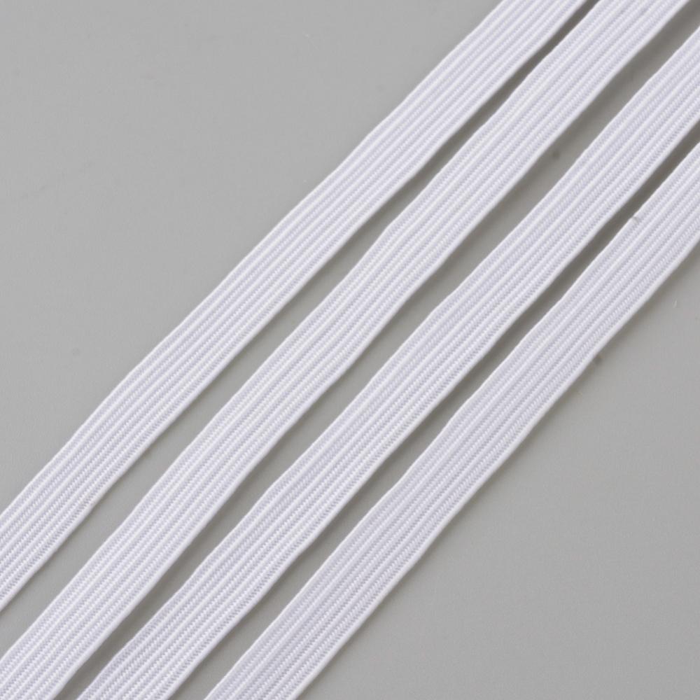 Плоский еластичний шнур, білий, 10 мм, 90 см