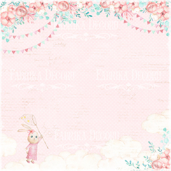 Набор скрапбумаги Dreamy baby girl 20x20 см, 10 + 1 лист, Фабрика Декору