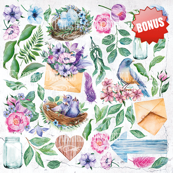 Набор скрапбумаги Colorful spring 20x20 см 10 листов, Фабрика Декору