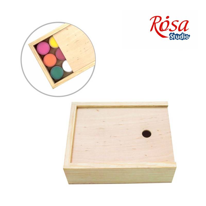 Пенал для гуаши деревянный, 17х13,3х5,3см, ROSA Studio