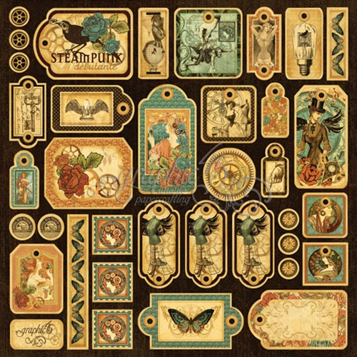 Лист вирубування Steampunk Debutante Tags від Graphic 45