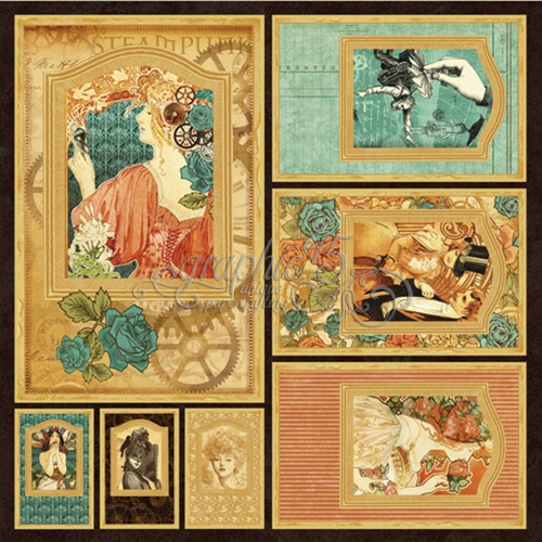 Лист вирубування Steampunk Debutante Frames від Graphic 45