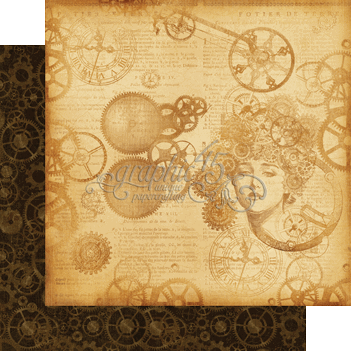 Аркуш двостороннього паперу Mechanical Mind від Graphic 45