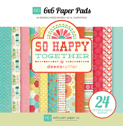 Набор бумаги So Happy Together 12 двусторонних листов 15х15 см от Echo Park