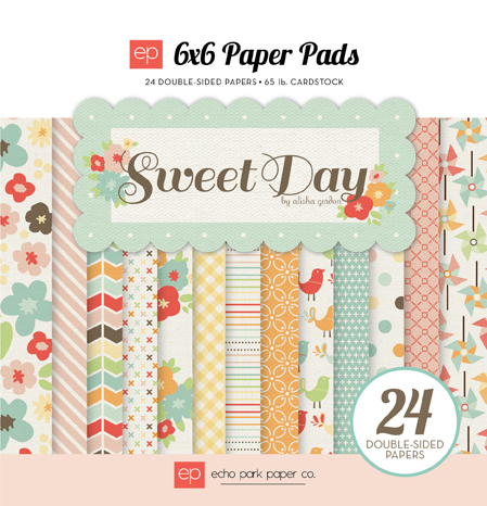 Набір паперу Sweet Day 12 двосторонніх аркушів 15х15 см від Echo Park