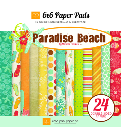 Набор бумаги Paradise Beach 12 двусторонних листов 15х15 см от Echo Park