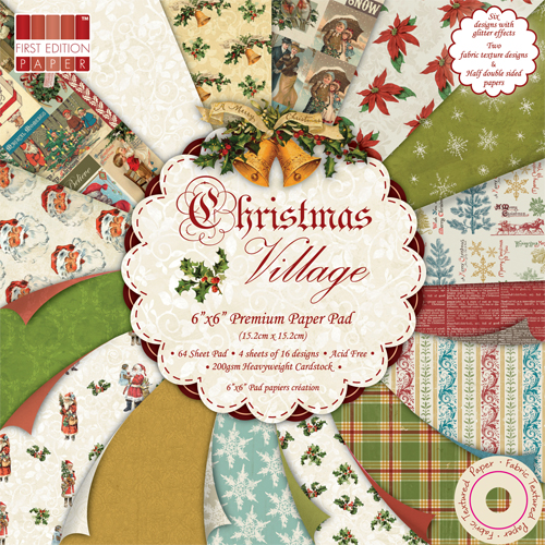 Набор бумаги Christmas Village 15x15 см 16 листов от First Edition
