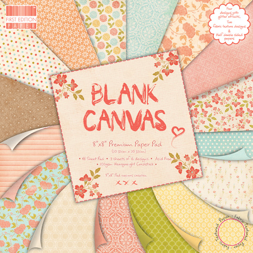 Набір паперу Blank Canvas 20х20 см 16 аркушів від First Edition