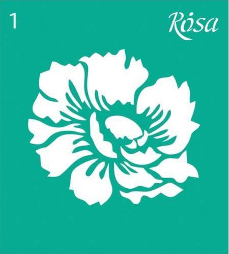 Трафарет многоразовый самоклеющийся, №01, Цветы, 9х10см, Rosa Talent