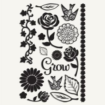 Набор натирок Texture Rubbings: Florals от 7gypsies