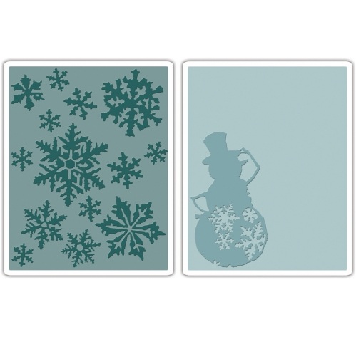 Папки для тиснения Snow Flurries and Snowman от Tim Holtz