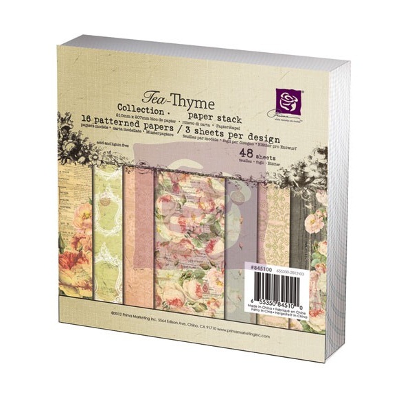 Набір односторонньої паперу Tea Thyme, 48 аркушів 15х15 см від Prima