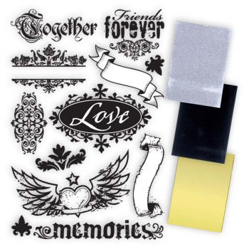 Набор натирок Textured Rubon: INK Memories от 7gypsies