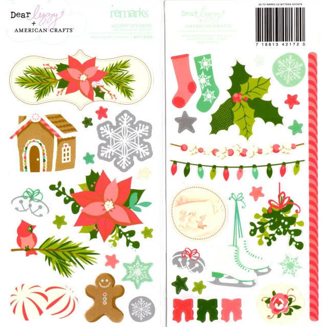 Наклейки для скрапбукинга Remarks Mittens Accent Stickers, American Crafts
