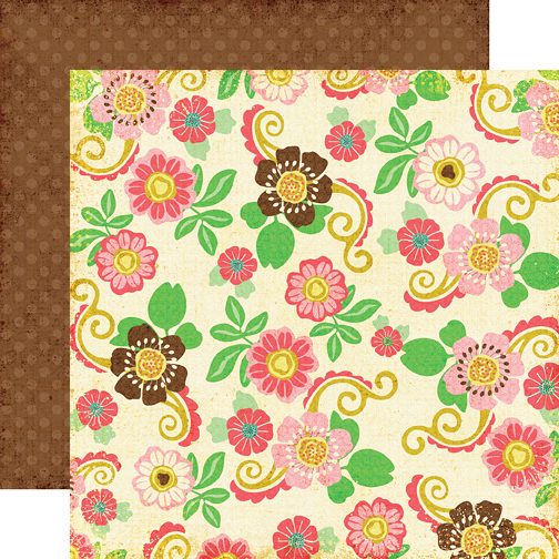 Двусторонний лист бумаги Floral Dress, 30х30 см от Echo Park