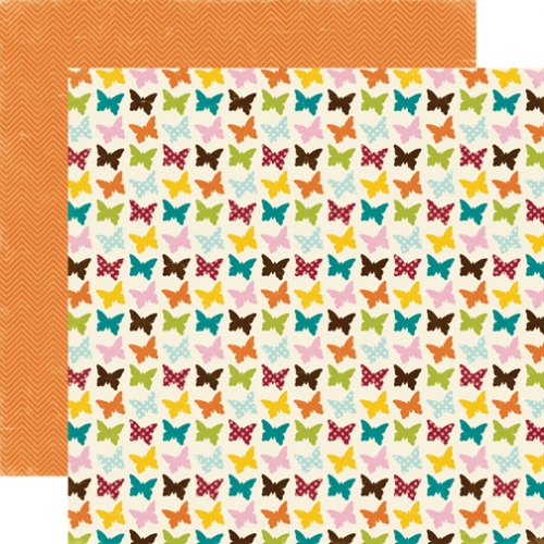 Двусторонний лист бумаги Flutter, 30х30 см от Echo Park