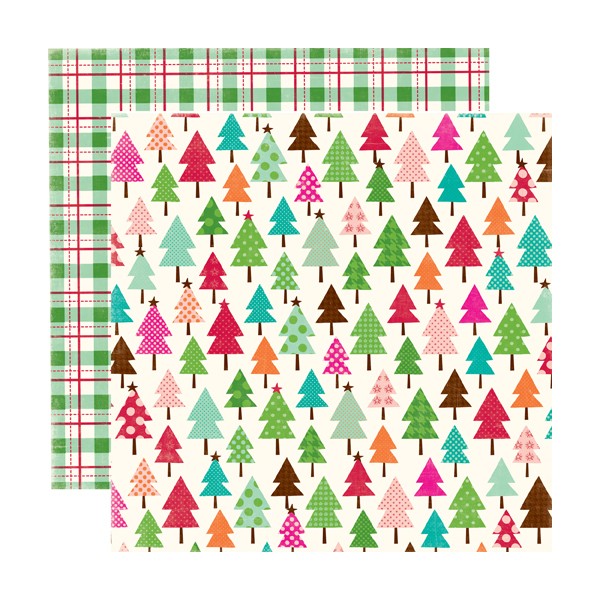 Двусторонний лист бумаги Snowy Tree Tops, 30х30 см от Echo Park