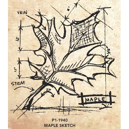 Резиновый штамп Maple Sketch, Tim Holtz, 10х9 см